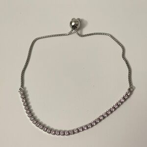 Pandora Sparkling Slider Bracelet Sterling Silver Pink Stones